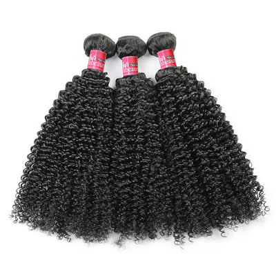 High Quality Virgin Curly Hair 3 Bundles With 13*4 Lace Frontal In Stock  Hair Color: Natural Black Color