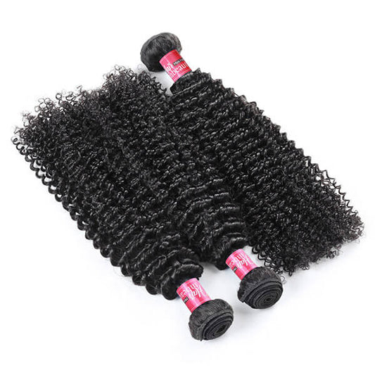 Peruvian Curly Virgin Hair 3 Bundles Kinky Curly Hair Weft