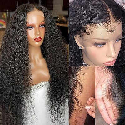 Transparent Lace Front Wig Slkin Melt 13x4 Lace Front Wig Deep Culry Glueless Wig 40 Inch