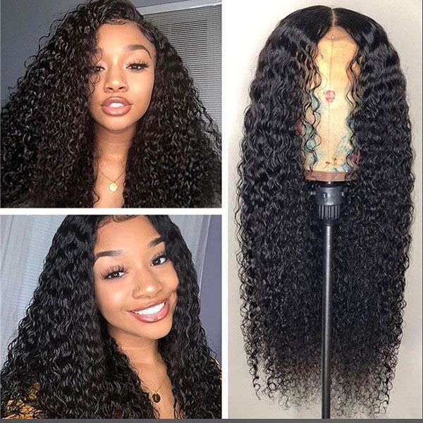 curly wave lace frontal human hair wig