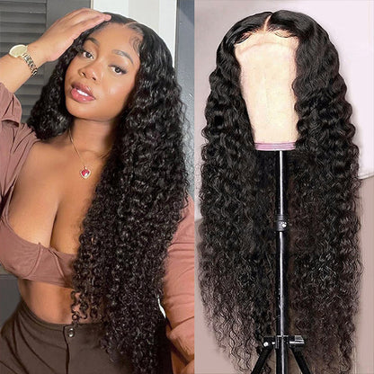 Deep Wave Wig 6x6 HD Lace Closure Wig affortable Pre-plucked Deep Wave Human Hair Glueless Wig