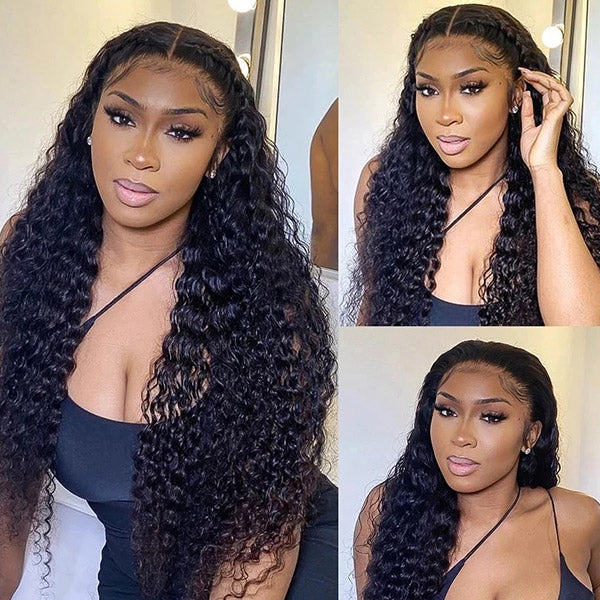 5x5 HD Lace Closure Wigs Deep Wave Wig Pre Plucked Affordable Human Hair Lace Front Wigs Glueless Wigs