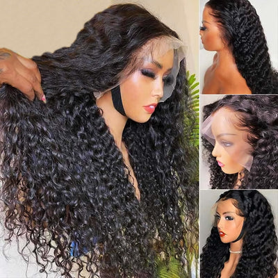40 inch Long Deep Wave Wig 13x4 Glueless Lace Front Wigs Deep Curly Invisible HD Lace Human Hair Wigs