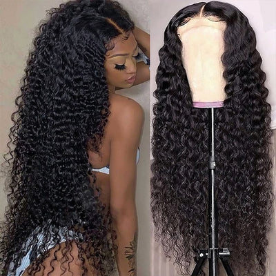 40 inch Long Deep Wave Wig 13x4 Glueless Lace Front Wigs Deep Curly Invisible HD Lace Human Hair Wigs