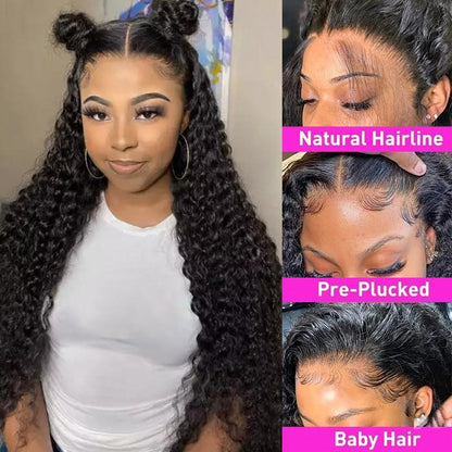 Deep Curly Lace Closure Wig 4x4 Undetectable Lace Wigs Deep Wave Lace Front Wig Glueless Wigs