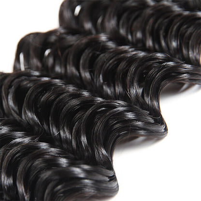 High Quality Indian Deep Curly Hair Weave 3 Bundles Deep Wave Human Hair Weave