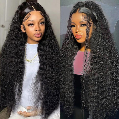 Long 40inch 250% Density Glueless Deep Wave Lace Front Wig 13x4 HD Lace Front Human Hair Wig