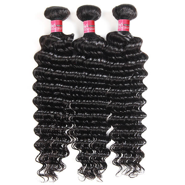 High Quality Indian Deep Curly Hair Weave 3 Bundles Deep Wave Human Hair Weave