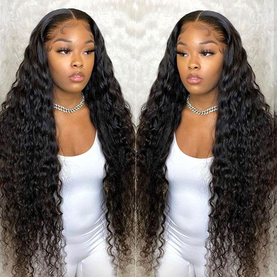 Deep Wave Wig 13x4 HD Lace Front Wig 40 Inch Long Lace Wig Glueless Human Hair Wigs