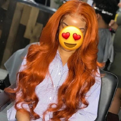 Ginger Color Middle Part HD Lace Part Wigs 150% Density With Natural Baby Hair