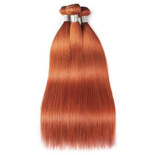 Ginger Ombre Color Silky Straight Hair 3 Bundles Human Hair Weave