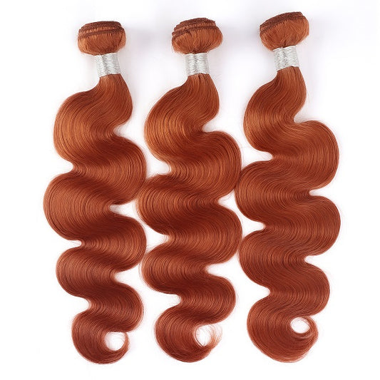 Ginger Ombre Color Body Wave 3 Bundles Human Hair Weave