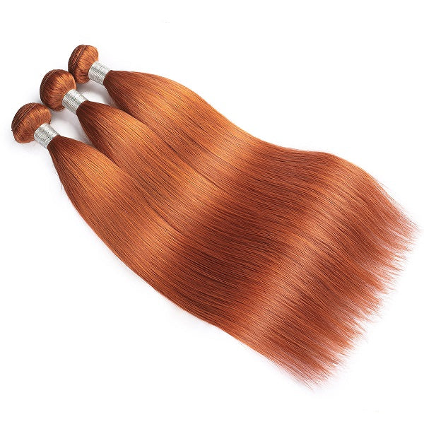 Ginger Ombre Color Silky Straight Hair 3 Bundles Human Hair Weave