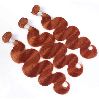 Ginger Ombre Color Body Wave 3 Bundles Human Hair Weave