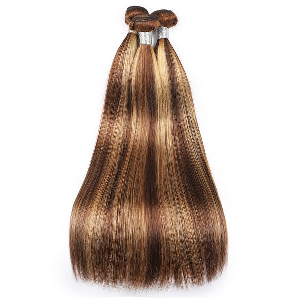 Honey Blonde Highlight Ombre Color Silky Straight Hair 3 Bundles Human Hair Weave