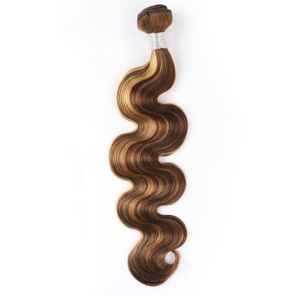 Honey Blonde Highlight Ombre Color Body Wave 3 Bundles Human Hair Weave