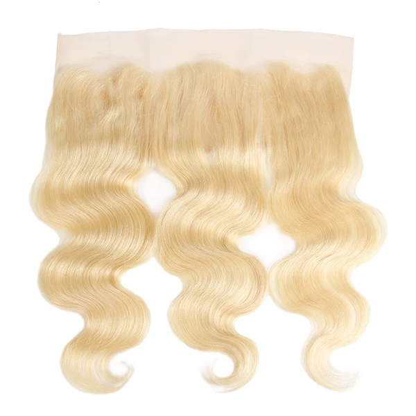 613 Blonde Color High Quality Virgin Body Wave Hair 3 Bundles With 13*4 Lace Frontal In Stock