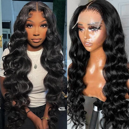 Loose Wave Lace Closure Wig 5x5 Invisible HD Swiss Lace Front Wig Glueless Wigs