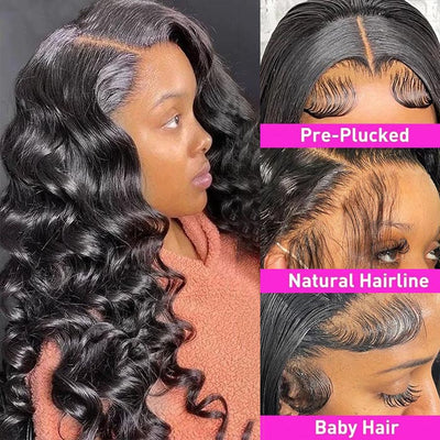 4x4 Undetectable Human Hair Wigs Loose Wave Lace Closure Wig Real Swiss Lace Wigs Glueless Wigs