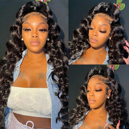 Loose Wave Lace Closure Wig 5x5 Invisible HD Swiss Lace Front Wig Glueless Wigs