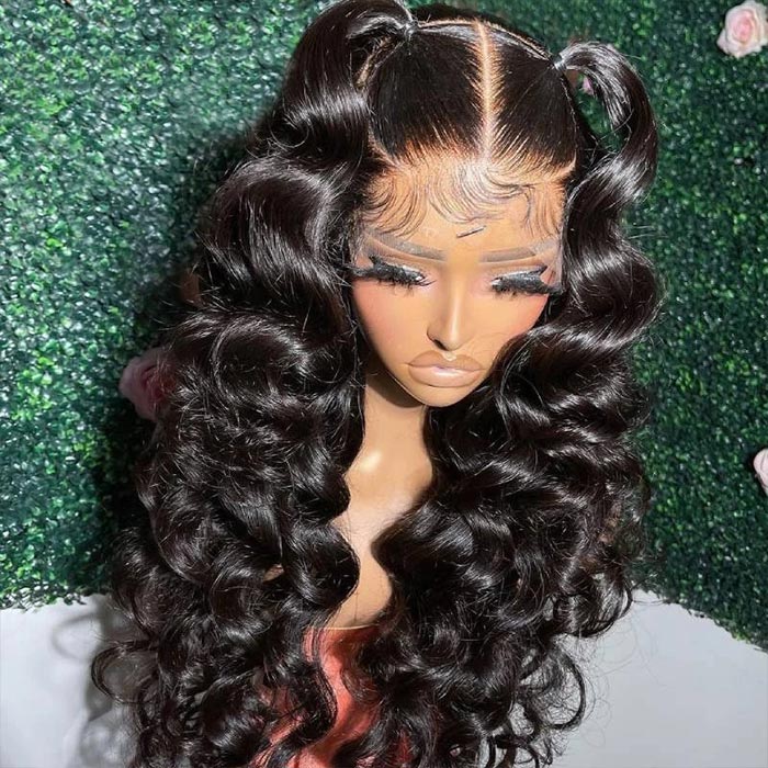 Loose Wave Lace Closure Wig 5x5 Invisible HD Swiss Lace Front Wig Glueless Wigs