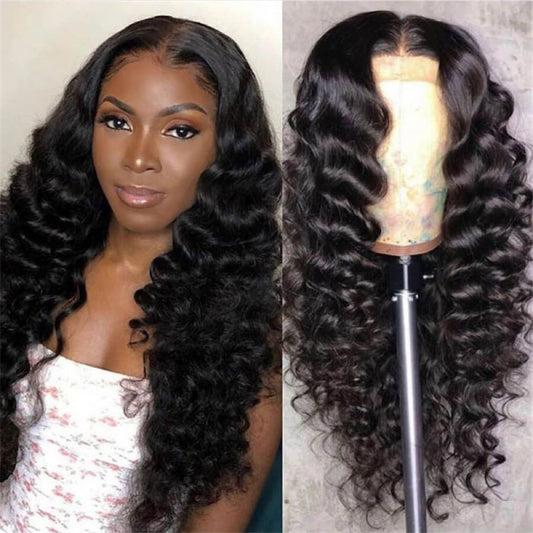 13x6 Lace Front Loose Deep Wig 150% Density HD Human Hair Frontal Wig Glueless Loose Deep Wig