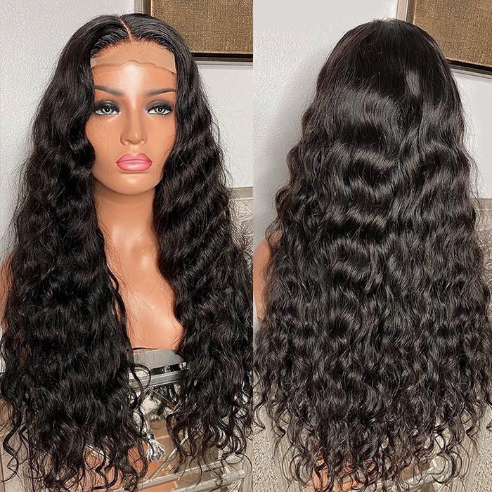 30 Inch Long Wig 4x4 Loose Deep Wig Real Swiss Lace Human Hair Wig Lace Closure Wig Glueless Wigs