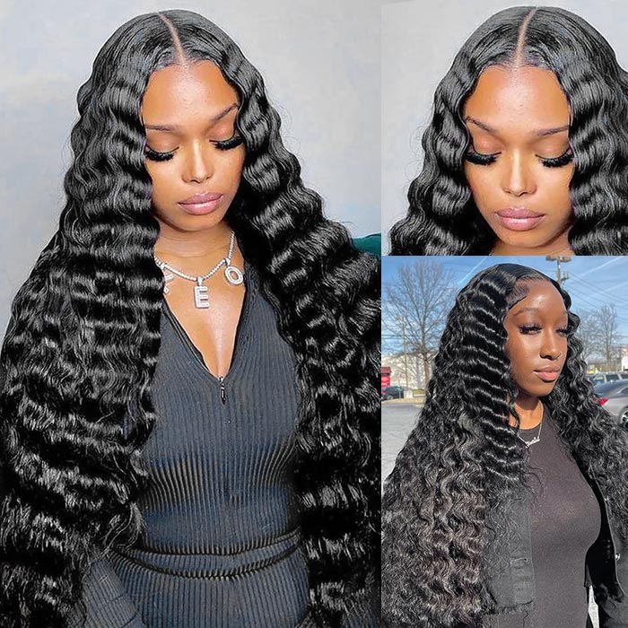 Loose Deep Lace Closure Wig 5x5 Transparent Lace Human Hair Undetectable Lace Wig Glueless Wigs