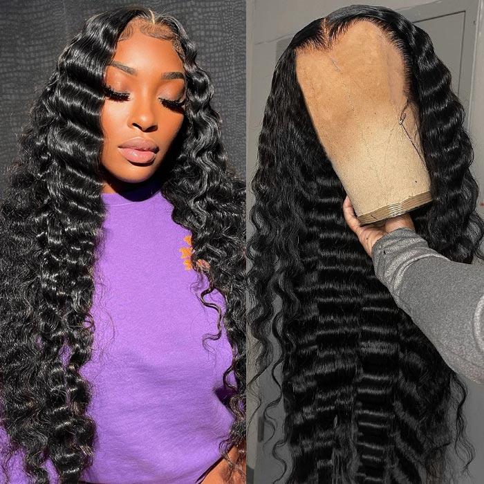 Glueless Loose Deep Wig 200% Density 13x4 Lace Front Wig Wear & Go Glueless Loose Deep Human Hair Wigs