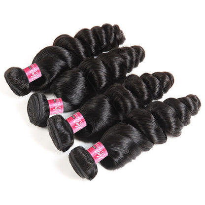 4 Bundles Loose Wave Virgin Human Hair Extension Can Be Dyed Bleached Freely For Black Women