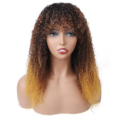 New Arrival Machine Made Wig 100 Human Hair Wigs For Black Women Pre Plucked With Bangs Brazilian Cheap Human Hair Wigs Natural Color