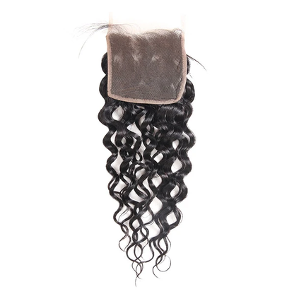 water wave human hair lace closure