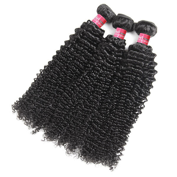 Peruvian Curly Virgin Hair 3 Bundles Kinky Curly Hair Weft