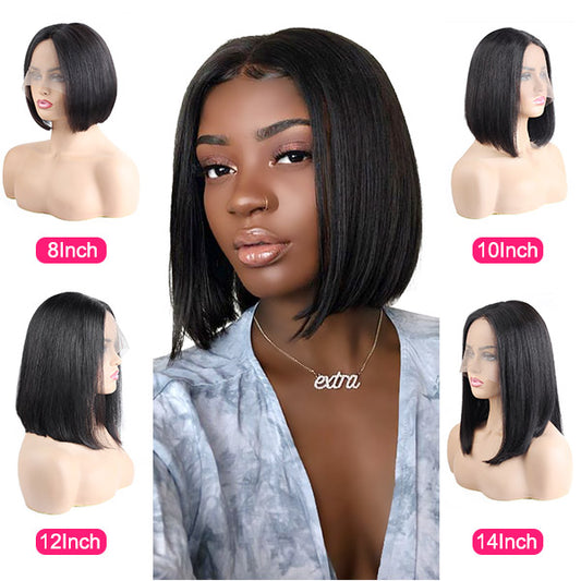 100% Virgin Human Hair Wigs,Straight Hair Short Bob Wig