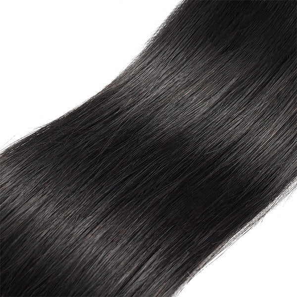Virgin Peruvian Straight Hair Bundles with 13*4 Lace Frontal on Sale