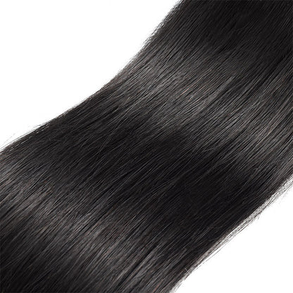 100% Brazilian Straight Hair 4 Bundles with 13*4 Lace Frontal