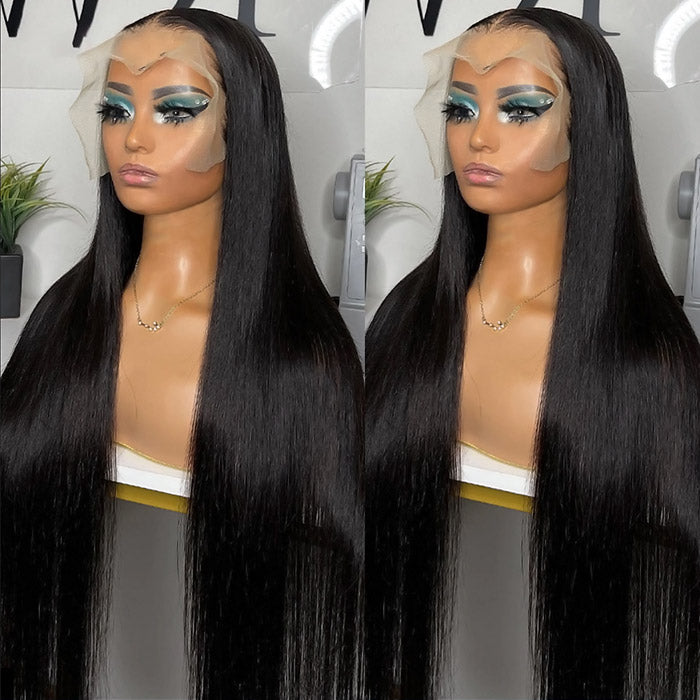 Glueless 40 inch Wig 13x4 Lace Front Wigs Human Hair 200% Density Straight Lace Frontal Wig