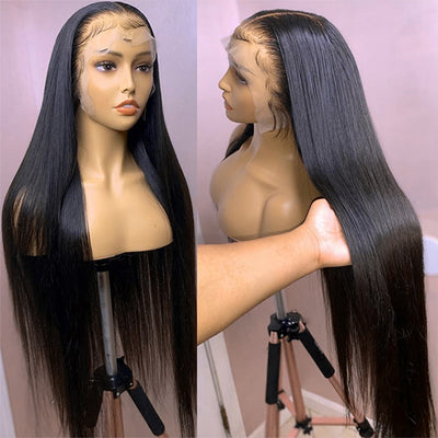 Glueless 4x4 Lace Closure Wig Straight Human Hair Wigs Long Straight Hair Wigs 250% Density