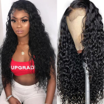 Water Wave Human Hair Lace Front Wigs 150% Density Human Hair Wig