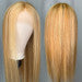 13x4 HD Lace Front Wig #27/613 Brown To Blonde Ombre Straight Wigs Glueless Straight Human Hair Wig