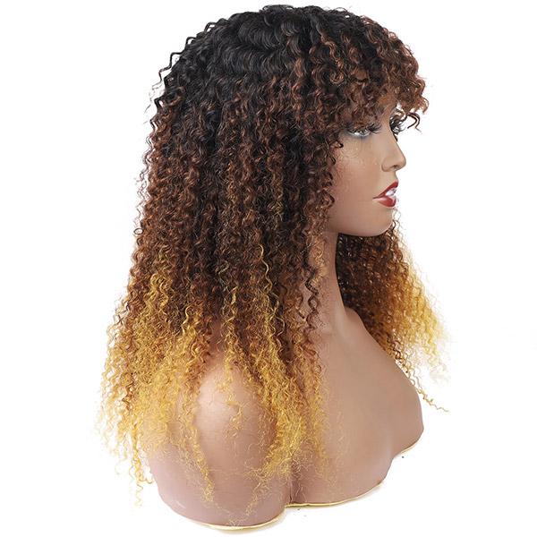 New Arrival Machine Made Wig 100 Human Hair Wigs For Black Women Pre Plucked With Bangs Brazilian Cheap Human Hair Wigs Natural Color