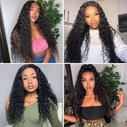 Water Wave Hair 13x6 Glueless Lace Front Wig HD Human Hair Lace Frontal Wig