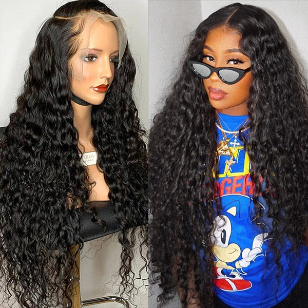 Wear and Go Water Wave Lace Front Wig 13x6 Lace Frontal Wig 200% Density Glueless Human Hair Wigs Pre-cut