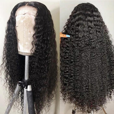 Glueless Water Wave Lace Front Wig 250% Density 13x4 HD Lace Wig 40 Inch Long Human Hair Wigs
