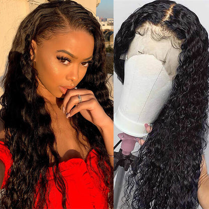 Water Wave Hair 13x6 Glueless Lace Front Wig HD Human Hair Lace Frontal Wig